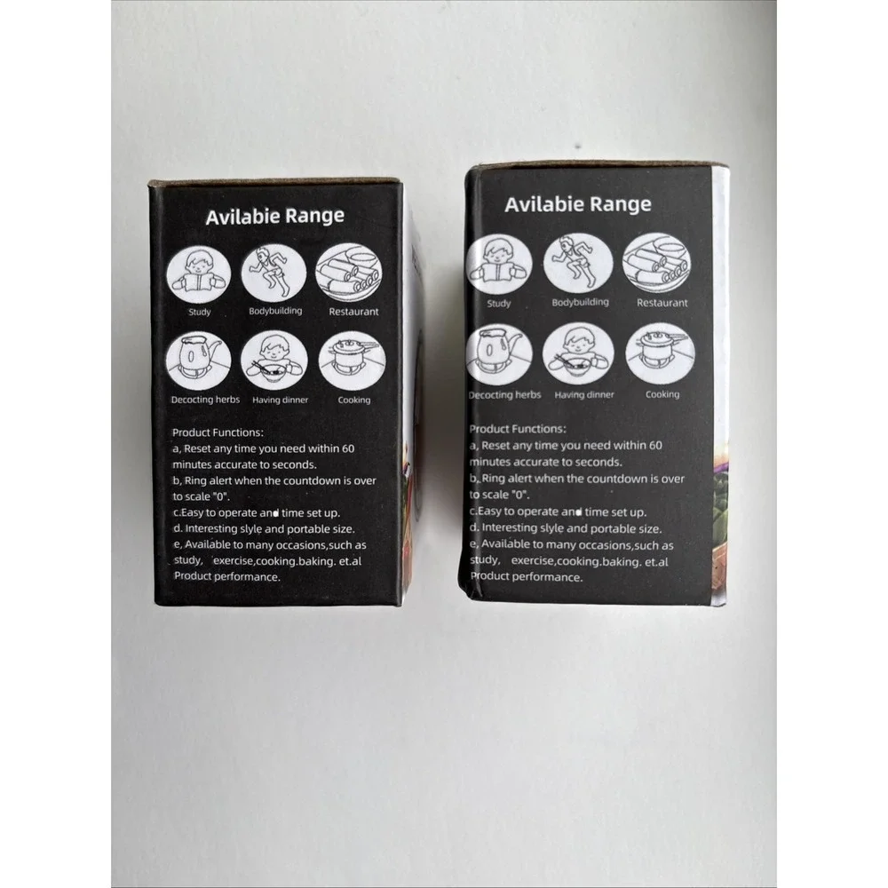 Set 2 Mechanical Manual Digital Kitchen Timer Magnetic Countdown Classroom Clock